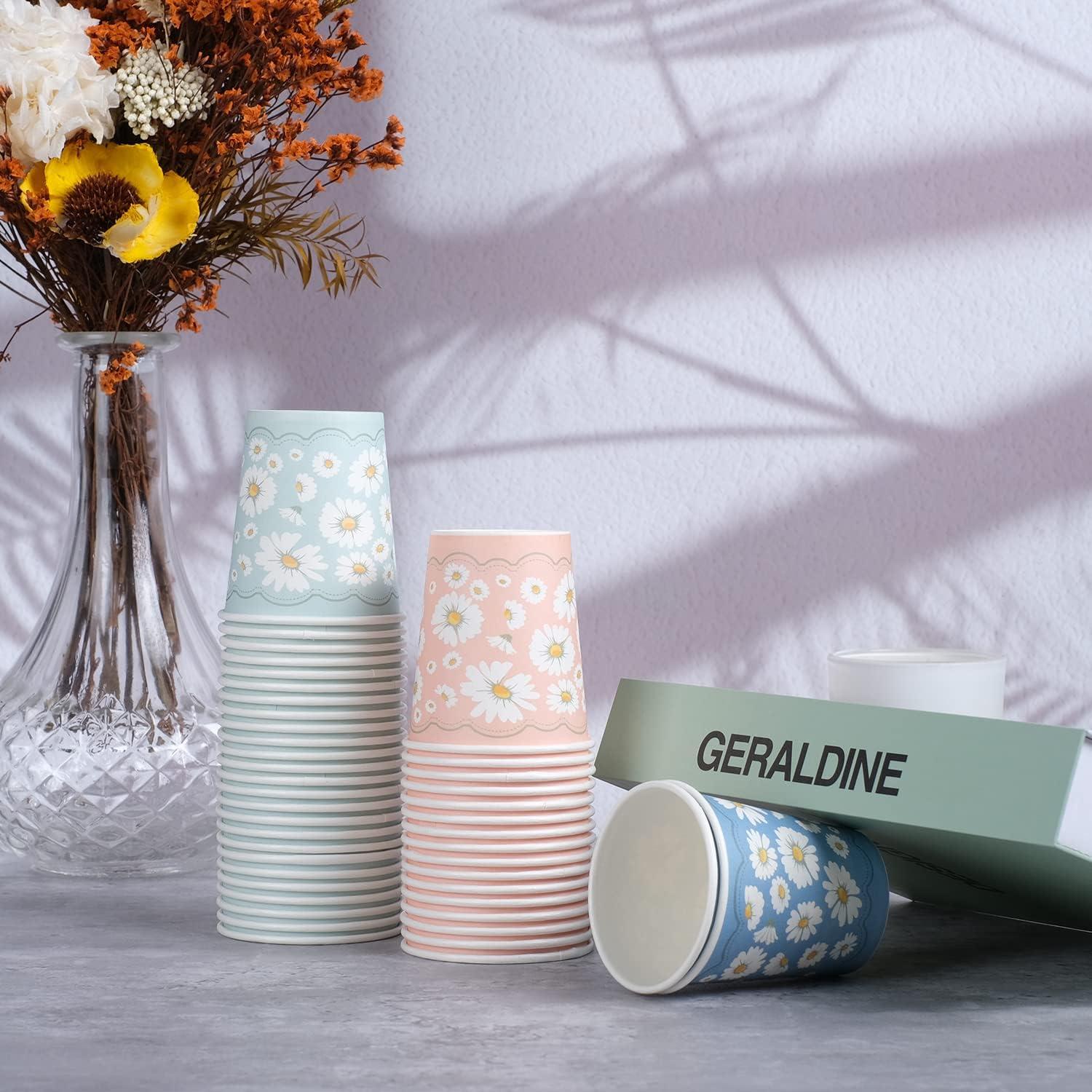 imageLamosi 5 oz Paper Cups 300 Pack Small Paper Cups 5 oz Disposable Bathroom Cup for Mouthwash Parties Picnics and BarbecuesDaisy