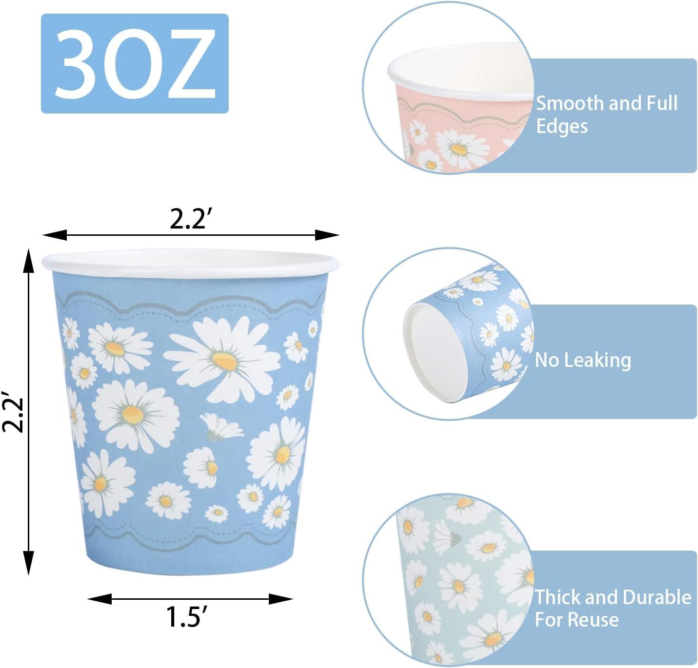 imageLamosi 5 oz Paper Cups 300 Pack Small Paper Cups 5 oz Disposable Bathroom Cup for Mouthwash Parties Picnics and BarbecuesDaisy