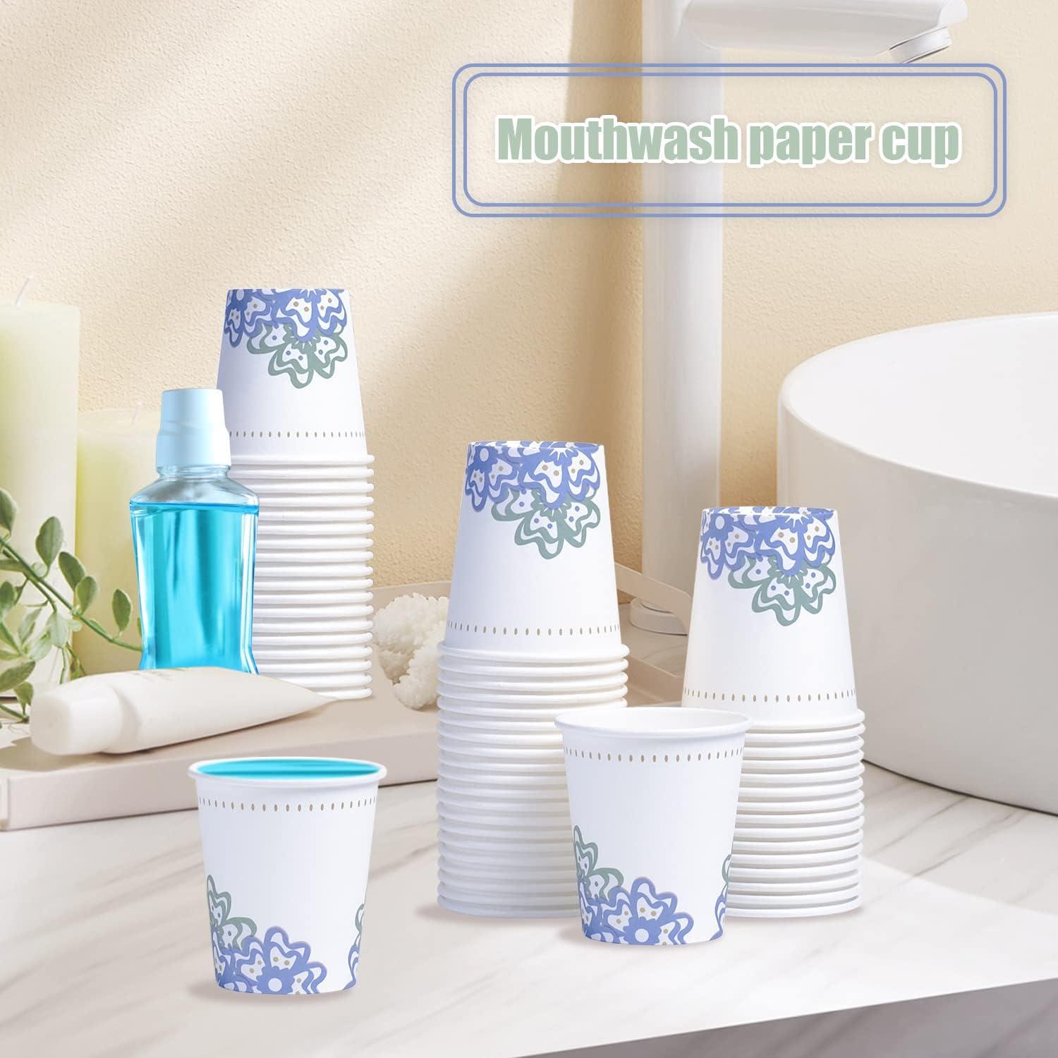 imageLamosi 5 oz Paper Cups 300 Pack Small Paper Cups 5 oz Disposable Bathroom Cup for Mouthwash Parties Picnics and BarbecuesFloral