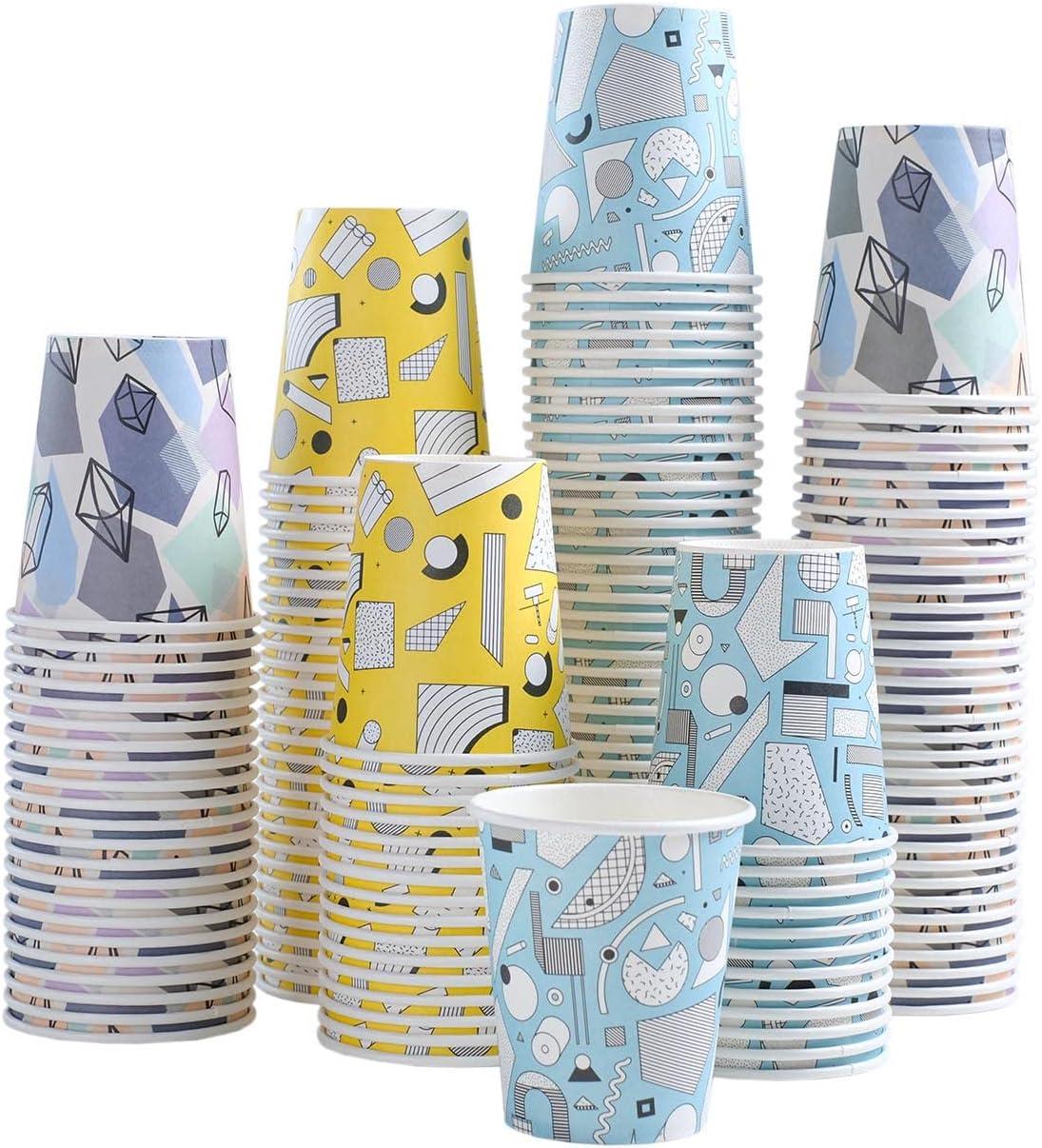 imageLamosi 5 oz Paper Cups 300 Pack Small Paper Cups 5 oz Disposable Bathroom Cup for Mouthwash Parties Picnics and BarbecuesGeometry