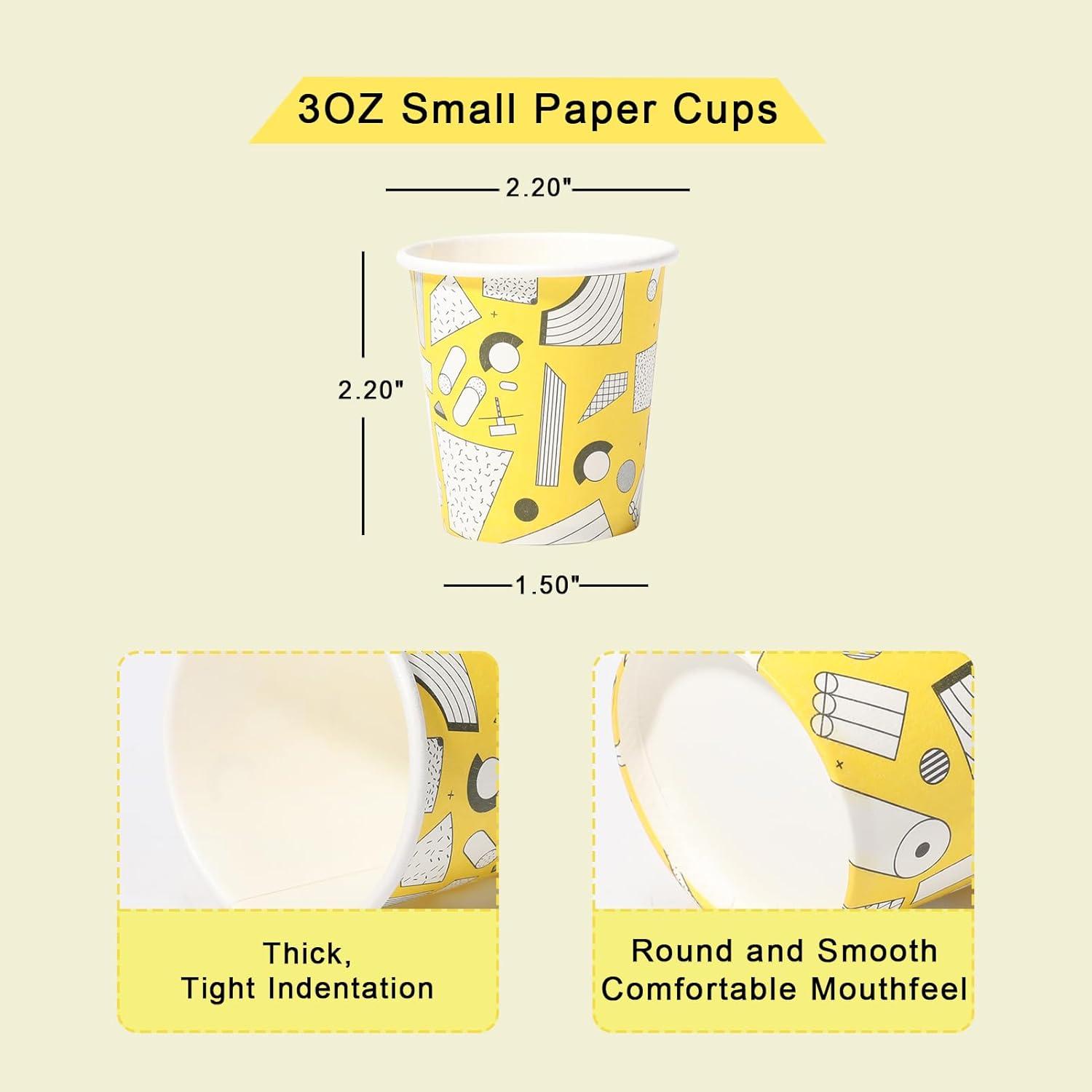 imageLamosi 5 oz Paper Cups 300 Pack Small Paper Cups 5 oz Disposable Bathroom Cup for Mouthwash Parties Picnics and BarbecuesGeometry