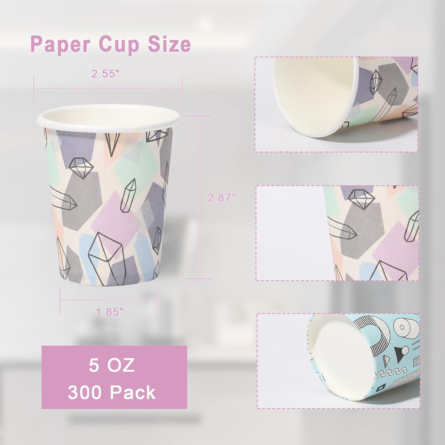imageLamosi 5 oz Paper Cups 300 Pack Small Paper Cups 5 oz Disposable Bathroom Cup for Mouthwash Parties Picnics and BarbecuesGeometry