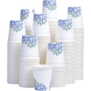 imageLamosi 5 oz Paper Cups 300 Pack Small Paper Cups 5 oz Disposable Bathroom Cup for Mouthwash Parties Picnics and BarbecuesFloral