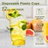 imageLamosi 100 Pack 12 oz Gold Plastic Cups Disposable Gold Glitter Plastic Cups Fancy Clear Plastic Cocktail Cups for Wedding Thanksgiving Christmas PartiesClear12OZ100