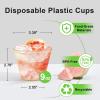 imageLamosi 100 Pack 12 oz Gold Plastic Cups Disposable Gold Glitter Plastic Cups Fancy Clear Plastic Cocktail Cups for Wedding Thanksgiving Christmas PartiesGold9OZ300