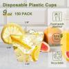imageLamosi 100 Pack 12 oz Gold Plastic Cups Disposable Gold Glitter Plastic Cups Fancy Clear Plastic Cocktail Cups for Wedding Thanksgiving Christmas PartiesClear9OZ150