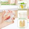 imageLamosi 100 Pack 12 oz Gold Plastic Cups Disposable Gold Glitter Plastic Cups Fancy Clear Plastic Cocktail Cups for Wedding Thanksgiving Christmas PartiesGold9OZ300