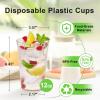 imageLamosi 100 Pack 12 oz Gold Plastic Cups Disposable Gold Glitter Plastic Cups Fancy Clear Plastic Cocktail Cups for Wedding Thanksgiving Christmas PartiesGold12OZ100