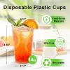 imageLamosi 100 Pack 12 oz Gold Plastic Cups Disposable Gold Glitter Plastic Cups Fancy Clear Plastic Cocktail Cups for Wedding Thanksgiving Christmas PartiesGold14OZ100