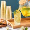 imageLamosi 100 Pack 12 oz Gold Plastic Cups Disposable Gold Glitter Plastic Cups Fancy Clear Plastic Cocktail Cups for Wedding Thanksgiving Christmas PartiesGold14OZ100