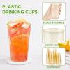 imageLamosi 100 Pack 12 oz Gold Plastic Cups Disposable Gold Glitter Plastic Cups Fancy Clear Plastic Cocktail Cups for Wedding Thanksgiving Christmas PartiesGold12OZ100