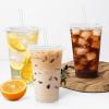imageLamosi 100 Pack 16 oz Clear Plastic Cups with Lids and Straws Disposable Plastic Coffee Cups with Lids for Iced Coffee Cold Beverages Smoothies and ToGo Drinks24 OZ100Pack