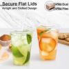 imageLamosi 100 Pack 16 oz Clear Plastic Cups with Lids and Straws Disposable Plastic Coffee Cups with Lids for Iced Coffee Cold Beverages Smoothies and ToGo Drinks16 OZ  100P
