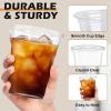 imageLamosi 100 Pack 16 oz Clear Plastic Cups with Lids and Straws Disposable Plastic Coffee Cups with Lids for Iced Coffee Cold Beverages Smoothies and ToGo Drinks12oz200pack with lids