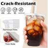 imageLamosi 100 Pack 16 oz Clear Plastic Cups with Lids and Straws Disposable Plastic Coffee Cups with Lids for Iced Coffee Cold Beverages Smoothies and ToGo Drinks16 OZ  100P
