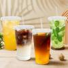 imageLamosi 100 Pack 20 OZ Clear Plastic Cups with Lids and Straws Disposable Iced Coffee Cups with Lids for ToGo Cold Drinks Smoothies and Slushie20oz100Pack