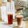 imageLamosi 100 Pack 20 OZ Clear Plastic Cups with Lids and Straws Disposable Iced Coffee Cups with Lids for ToGo Cold Drinks Smoothies and Slushie20oz100Pack