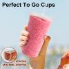 imageLamosi 100 Pack 20 OZ Clear Plastic Cups with Lids and Straws Disposable Iced Coffee Cups with Lids for ToGo Cold Drinks Smoothies and Slushie20oz100Pack