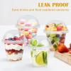 imageLamosi 100 Pack 9 oz Clear Plastic Cups with Lids Disposable Cups with Flat Lids Ideal for Ice Cream Cold Drinks Fruit Dessert Yogurt Parfait9OZ100PackDome Lids