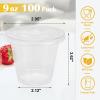 imageLamosi 100 Pack 9 oz Clear Plastic Cups with Lids Disposable Cups with Flat Lids Ideal for Ice Cream Cold Drinks Fruit Dessert Yogurt Parfait9OZ100PackFlat Lids