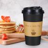 imageLamosi 16 OZ Coffee Cups 500 Pack 16 Ounce To Go Cups with Lids Stir Sticks and Sleeves Disposable Coffee Cup 16 Ounce Black Hot Paper Cup for Home Travel OfficeBlack