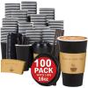 imageLamosi 16 OZ Coffee Cups 500 Pack 16 Ounce To Go Cups with Lids Stir Sticks and Sleeves Disposable Coffee Cup 16 Ounce Black Hot Paper Cup for Home Travel OfficeBlack