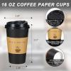 imageLamosi 16 OZ Coffee Cups 500 Pack 16 Ounce To Go Cups with Lids Stir Sticks and Sleeves Disposable Coffee Cup 16 Ounce Black Hot Paper Cup for Home Travel OfficeBlack