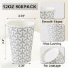 imageLamosi 180 Pack 12 oz Coffee Cups Paper Coffee Cup 12 oz Disposable Coffee Cups Leakproof Hot Drink Cup for Cafe Office Party12OZ500ct