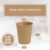 imageLamosi 200 Pack 8 OZ Kraft Paper Cups Brown Disposable Paper Coffee Cups Unbleached Paper Cups for HotCold Beverage Party Home OfficeKraft8oz200pack