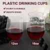 imageLamosi 24 Pack Plastic Wine Glasses Disposable 16 oz Stemless Wine Glasses for Party Reusable Crystal Clear Plastic Cups Shatterproof and BPAFreeClear