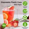 imageLamosi 300 Pack 12 oz Clear Plastic Cups12 Ounce Disposable Cups Cold Drinking Cups for Party Picnic BBQ Travel Halloween Christmas Events16 oz300 Pack