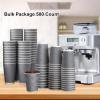 imageLamosi 500 Count 12 oz Insulated Coffee Cups Bulk Disposable Paper Cups No Lids 12oz Corrugated Ripple Wall Design for Hot Beverage GreyGray
