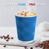 imageLamosi 500 Count 12 oz Insulated Coffee Cups Bulk Disposable Paper Cups No Lids 12oz Corrugated Ripple Wall Design for Hot Beverage GreyNavy