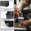 imageLamosi 500 Pack  12 oz Insulated Disposable Coffee Cups with Lids To Go Paper Coffee Cups with Lids Corrugated Ripple Wall Cup for Hot Drink Office Coffee Bar GreyGray