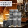 imageLamosi 500 Pack  12 oz Insulated Disposable Coffee Cups with Lids To Go Paper Coffee Cups with Lids Corrugated Ripple Wall Cup for Hot Drink Office Coffee Bar Grey500 PACK Grey
