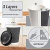 imageLamosi 500 Pack  12 oz Insulated Disposable Coffee Cups with Lids To Go Paper Coffee Cups with Lids Corrugated Ripple Wall Cup for Hot Drink Office Coffee Bar Grey500 PACK Grey