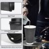 imageLamosi 500 Pack  12 oz Insulated Disposable Coffee Cups with Lids To Go Paper Coffee Cups with Lids Corrugated Ripple Wall Cup for Hot Drink Office Coffee Bar GreyGray
