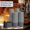 imageLamosi 500 Pack  12 oz Insulated Disposable Coffee Cups with Lids To Go Paper Coffee Cups with Lids Corrugated Ripple Wall Cup for Hot Drink Office Coffee Bar GreyGray