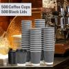 imageLamosi 500 Pack  12 oz Insulated Disposable Coffee Cups with Lids To Go Paper Coffee Cups with Lids Corrugated Ripple Wall Cup for Hot Drink Office Coffee Bar Grey500 PACK Grey
