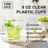 imageLamosi 9 oz Clear Plastic Cups 100 Pack Disposable Party Cups PET Clear Plastic Cocktail Tumblers for Party ampamp Wedding9OZ100PACK