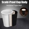 imageLamosi Coffee Cups 12 oz  120 Pack 12 oz Disposable Paper Coffee Cups Insulated Corrugated Kraft Ripple Wall Cup for Hot Beverage or Cold Drinks NavyBlack