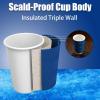imageLamosi Coffee Cups 12 oz  120 Pack 12 oz Disposable Paper Coffee Cups Insulated Corrugated Kraft Ripple Wall Cup for Hot Beverage or Cold Drinks NavyNavy