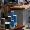 imageLamosi Coffee Cups 12 oz  120 Pack 12 oz Disposable Paper Coffee Cups Insulated Corrugated Kraft Ripple Wall Cup for Hot Beverage or Cold Drinks NavyNavy