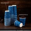 imageLamosi Coffee Cups 12 oz  120 Pack 12 oz Disposable Paper Coffee Cups Insulated Corrugated Kraft Ripple Wall Cup for Hot Beverage or Cold Drinks NavyNavy