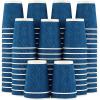 imageLamosi Coffee Cups 12 oz  120 Pack 12 oz Disposable Paper Coffee Cups Insulated Corrugated Kraft Ripple Wall Cup for Hot Beverage or Cold Drinks NavyNavy
