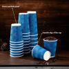 imageLamosi Coffee Cups 12 oz  120 Pack 12 oz Disposable Paper Coffee Cups Insulated Corrugated Kraft Ripple Wall Cup for Hot Beverage or Cold Drinks NavyNavy