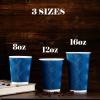 imageLamosi Coffee Cups 12 oz  120 Pack 12 oz Disposable Paper Coffee Cups Insulated Corrugated Kraft Ripple Wall Cup for Hot Beverage or Cold Drinks NavyNavy
