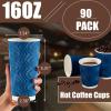 imageLamosi Coffee Cups 12 oz  120 Pack 12 oz Disposable Paper Coffee Cups Insulated Corrugated Kraft Ripple Wall Cup for Hot Beverage or Cold Drinks NavyNavy