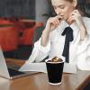 imageLamosi Disposable Coffee Cups 12 OZ 100 Pack Paper Coffee Cups 12 OZ for Hot Drinks or Cold Beverages Insulated Corrugated Ripple Wall Cup No Lids for Office Cafe Home or Travel BlackBlack