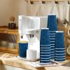 imageLamosi Disposable Coffee Cups with Lids 12 OZ 50 Pack Insulated Paper Coffee Cups with Lids Corrugated Ripple Wall To Go Coffee Cup with Lid for Hot Beverages BlueBlue500Pack